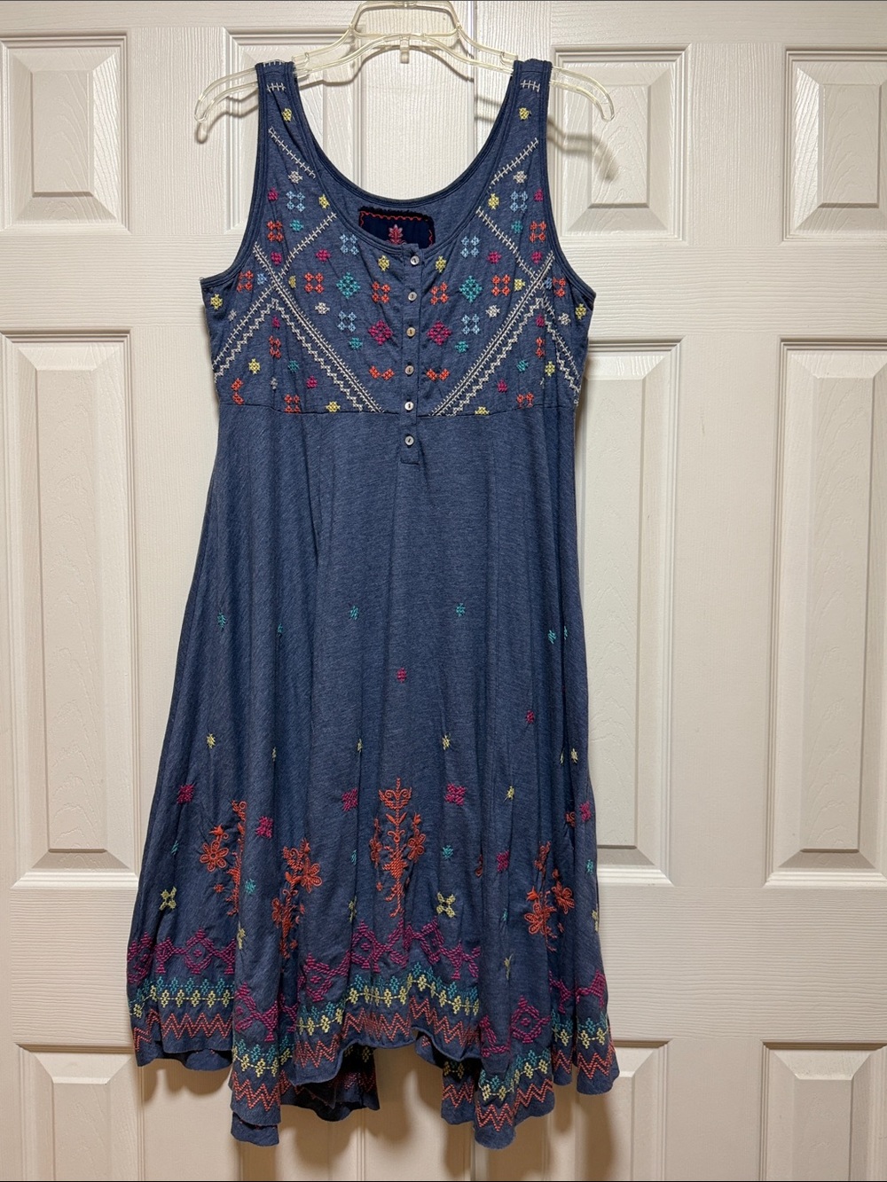 JWLA by Johnny Was Embroidered Floral Tank Swing Dress Bohemian - Size Large